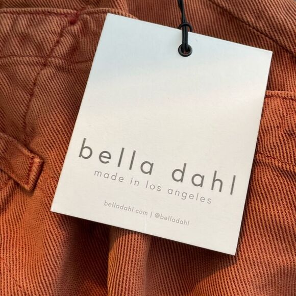 Bella Dahl Linen Blend Rolled Hem Utility Short Sedona Rust 25 - Picture 5 of 7